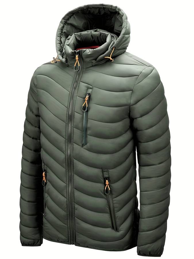 Levoire | Manteau Long Avec Capuche Boutonnée Et Poches Chauffantes