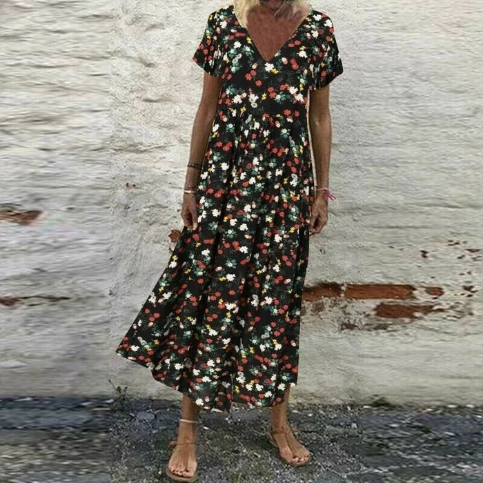 Levoire | Robe Fleurie Avec Une Ambiance Estivale Noir