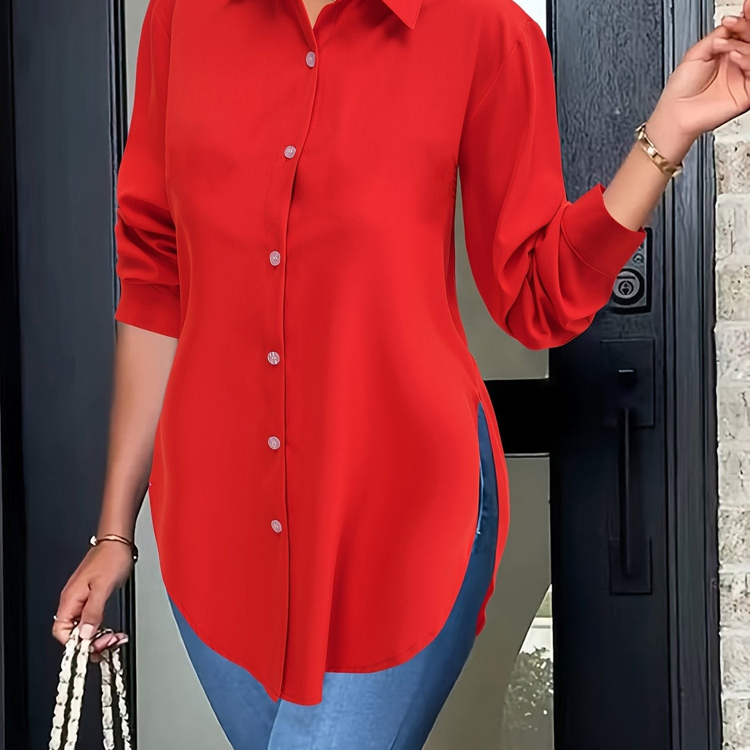 Levoire | Chemise Élégante Avec Boutonnière Divisée Et Manches Longues