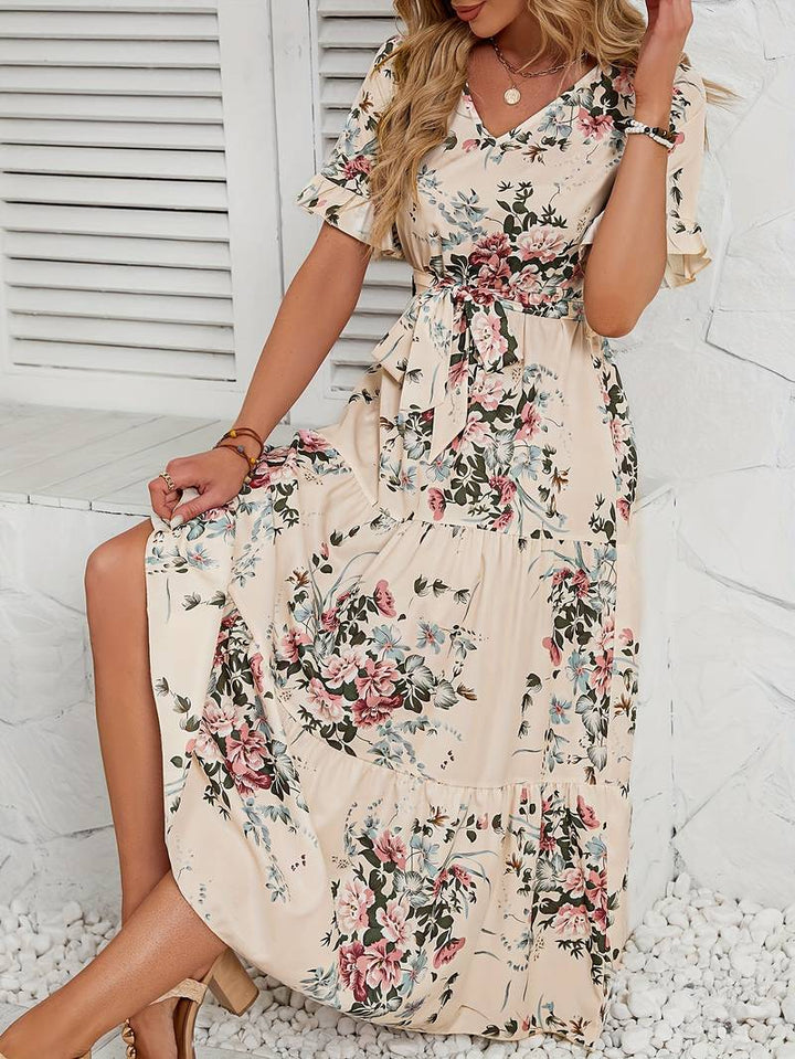 Levoire | Robe À Manches Courtes Avec Imprimé Floral