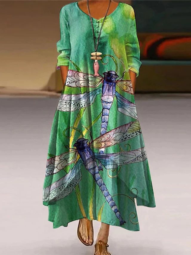Levoire | Robe d'été imprimée pour femmes Vert clair