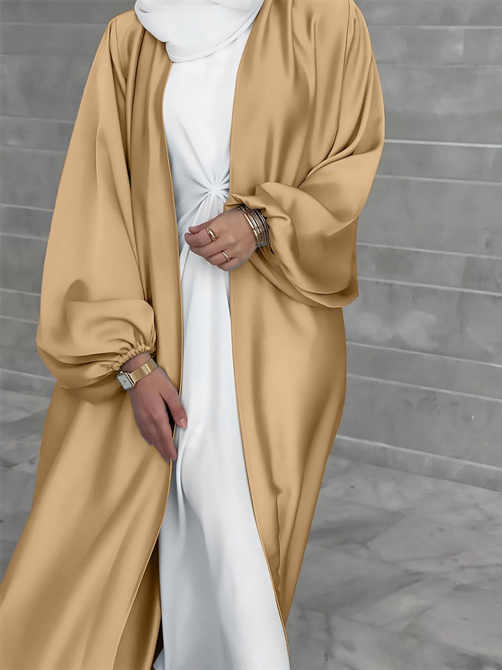 Levoire | Robe Abaya Élégante Avec Ceinture Champagne Or