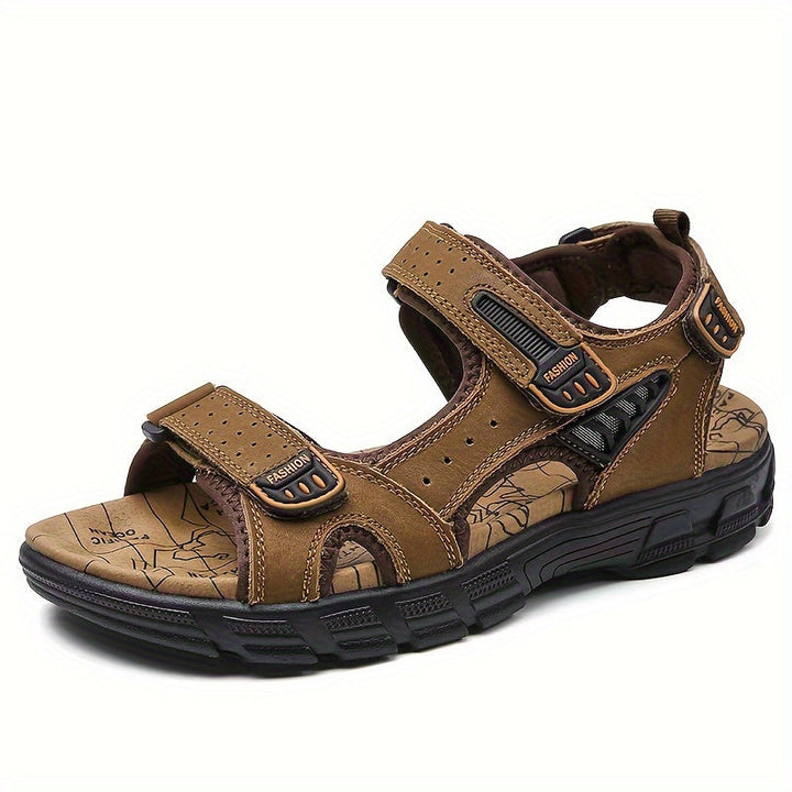 Levoire | Sandales En Cuir Avec Velcro Braun