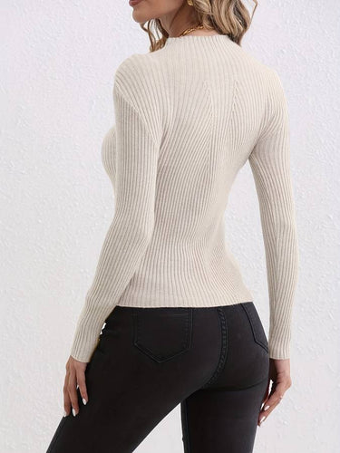 Levoire | Pull Décontracté À Col Roulé Côtelé