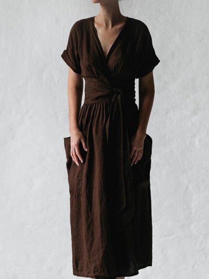 Levoire | Robe En Lin Fluide Braun