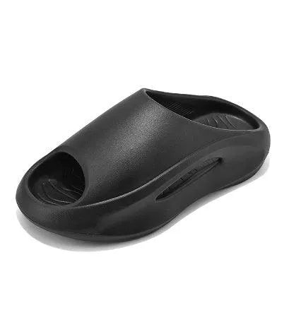 Levoire | Chaussons polyvalents minimalistes et antidérapants avec semelle épaisse HY2306 Brillant Noir