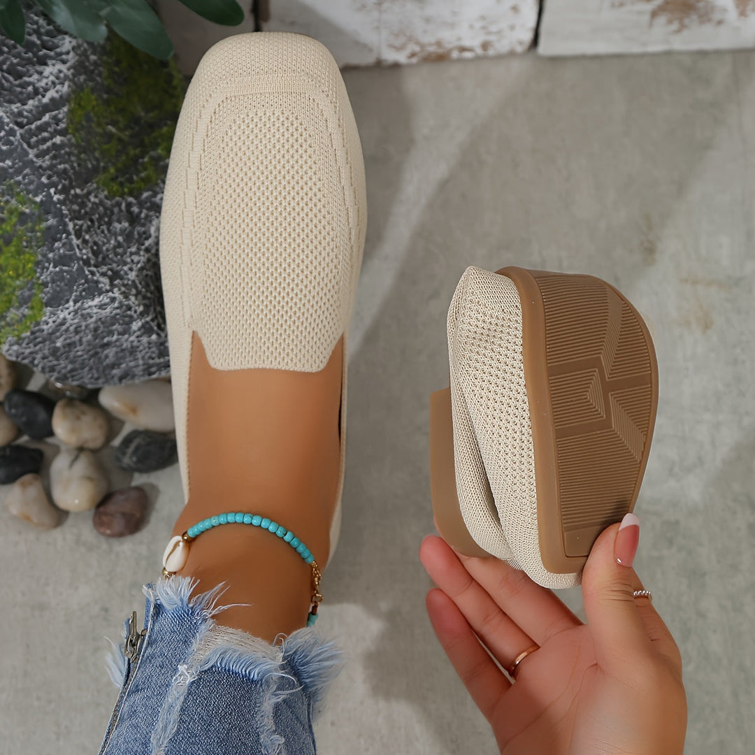 Levoire | Chaussures Plates Tricotées Pour Femmes Blanc