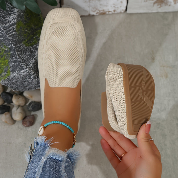 Levoire | Chaussures Plates Tricotées Pour Femmes Blanc