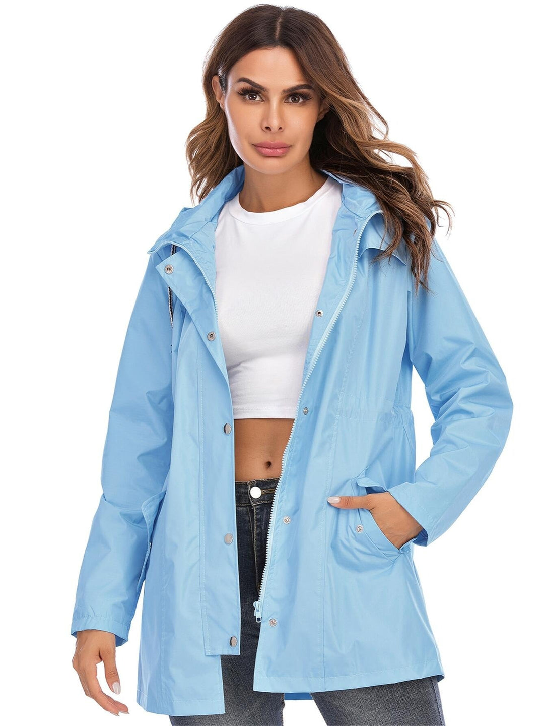 Levoire | Veste Mi-Longue Imperméable Avec Capuche Et Fermeture Éclair