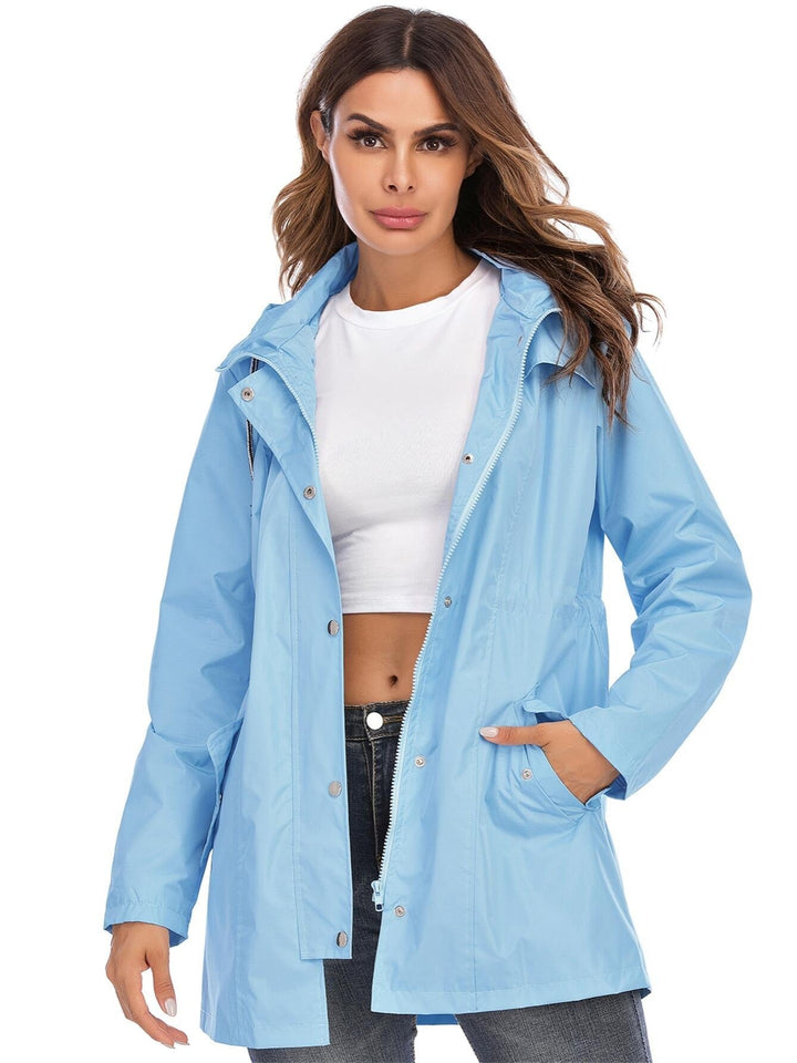 Levoire | Veste Mi-Longue Imperméable Avec Capuche Et Fermeture Éclair