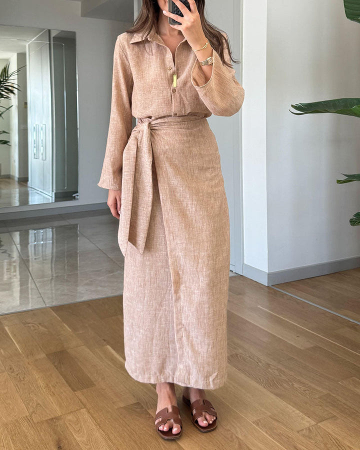 Levoire | Ensemble En Lin Luxueux Khaki