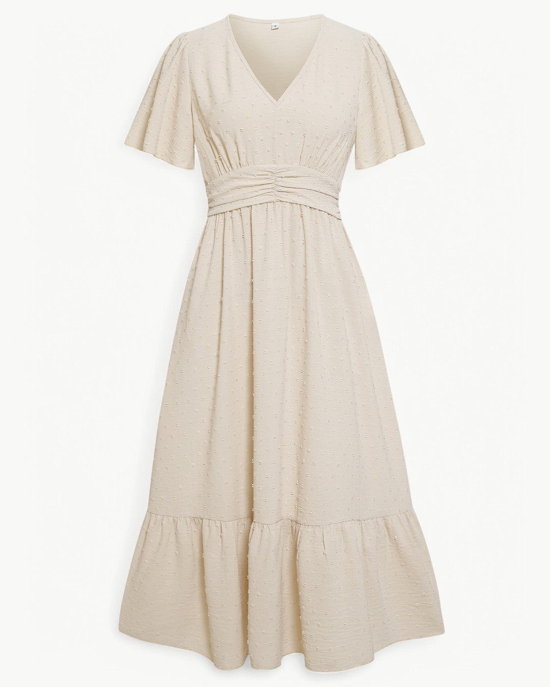 Levoire | Robe Longue À Encolure En V Avec Manches Courtes