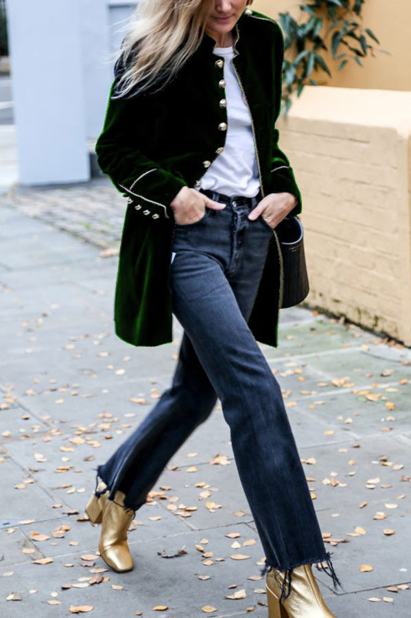 Levoire | Veste En Velours Réversible Avec Look Militaire Pour Femmes