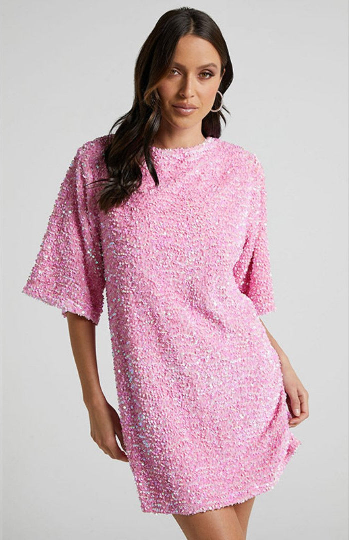 Levoire | Élégant Robe Mini Nacré Rosa