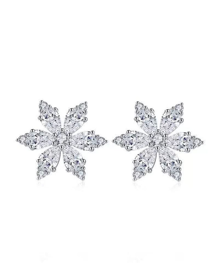 Levoire | Boucles D'Oreilles Zircon Fleur De Flocon De Neige