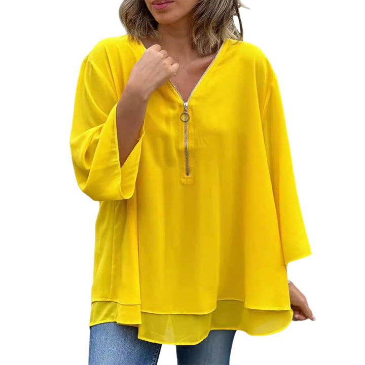 Levoire | Décolleté V Chemise Zippée Fluide