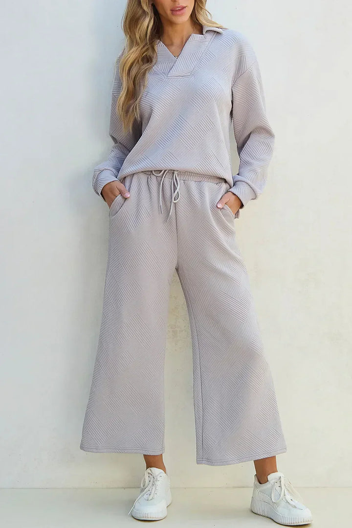 Levoire | Chemise Manches Longues Confort Cordon Pantalon Gris