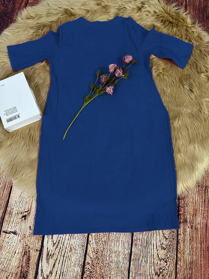 Levoire | Robe De Loisirs Unie Avec Poches Et Manches Mi-Longues