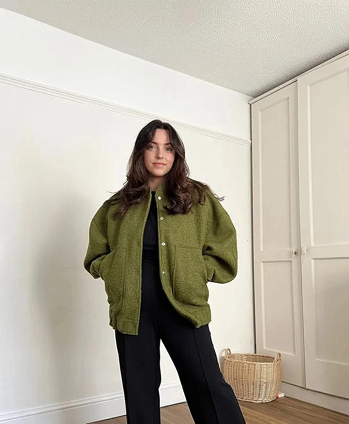 Levoire | Veste Bomber Décontractée Ample Vert