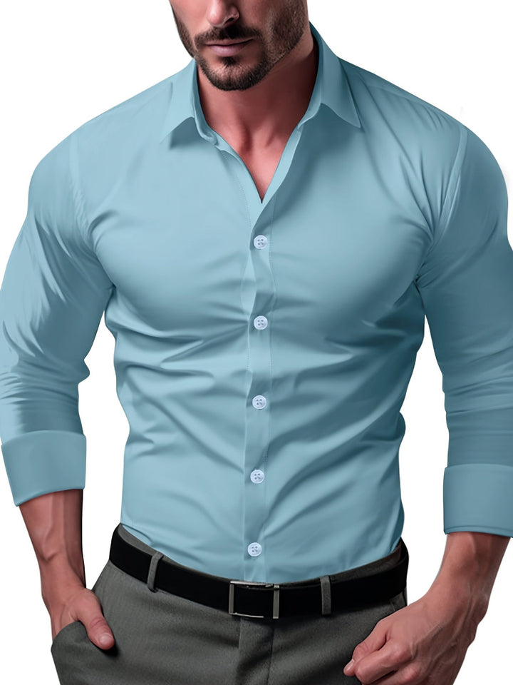 Levoire | T-Shirt Slim Fit Pour Hommes Conçu Dans Une Seule Couleur Haze Bleu