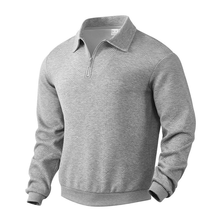 Levoire | Pullover Vintage À Motif Avec Fermeture Éclair Gris