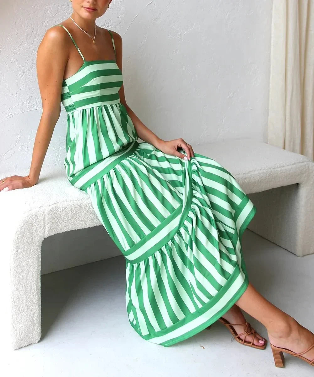 Levoire | Robe Maxi Candy Confort Rayures Vert