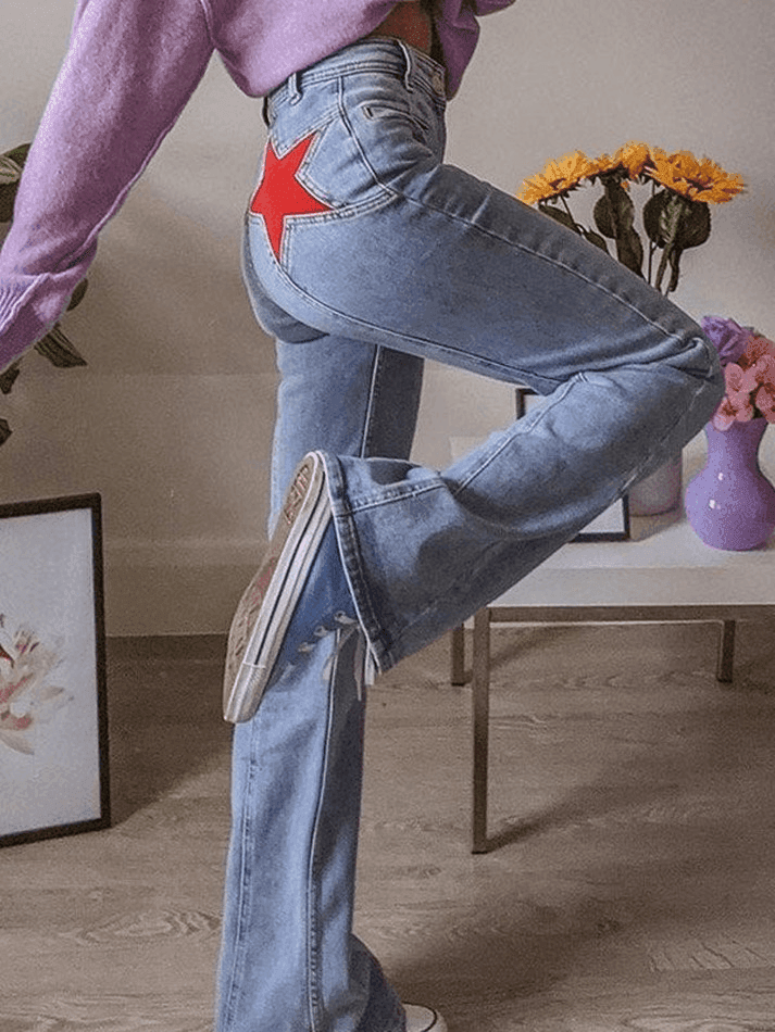 Levoire | Jeans Patchwork Back Star Bleu