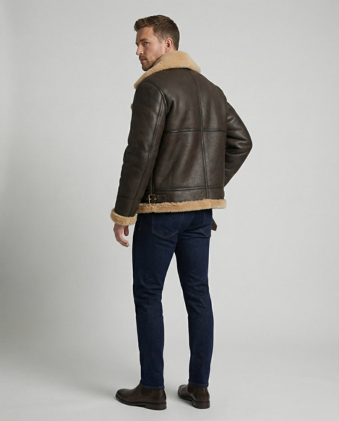 Luxus en peau de mouton pilote jacket