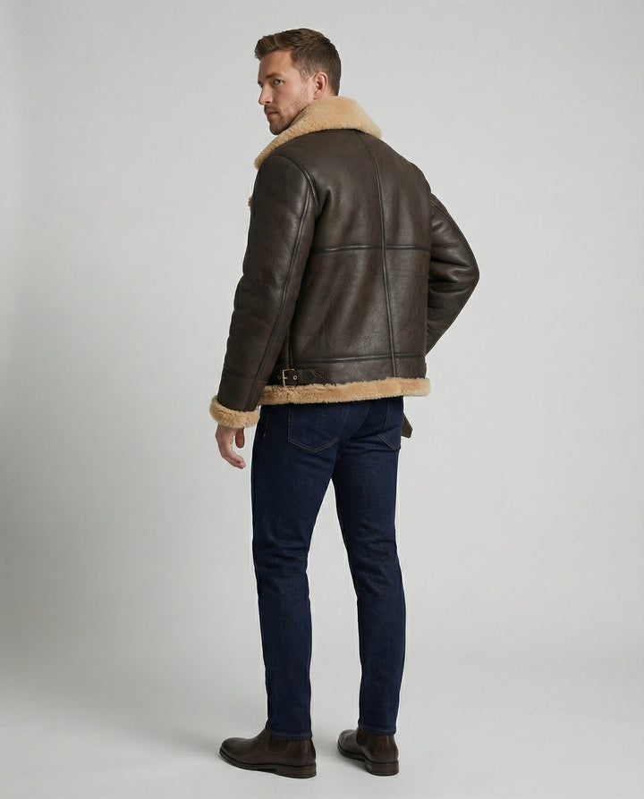 Luxus en peau de mouton pilote jacket
