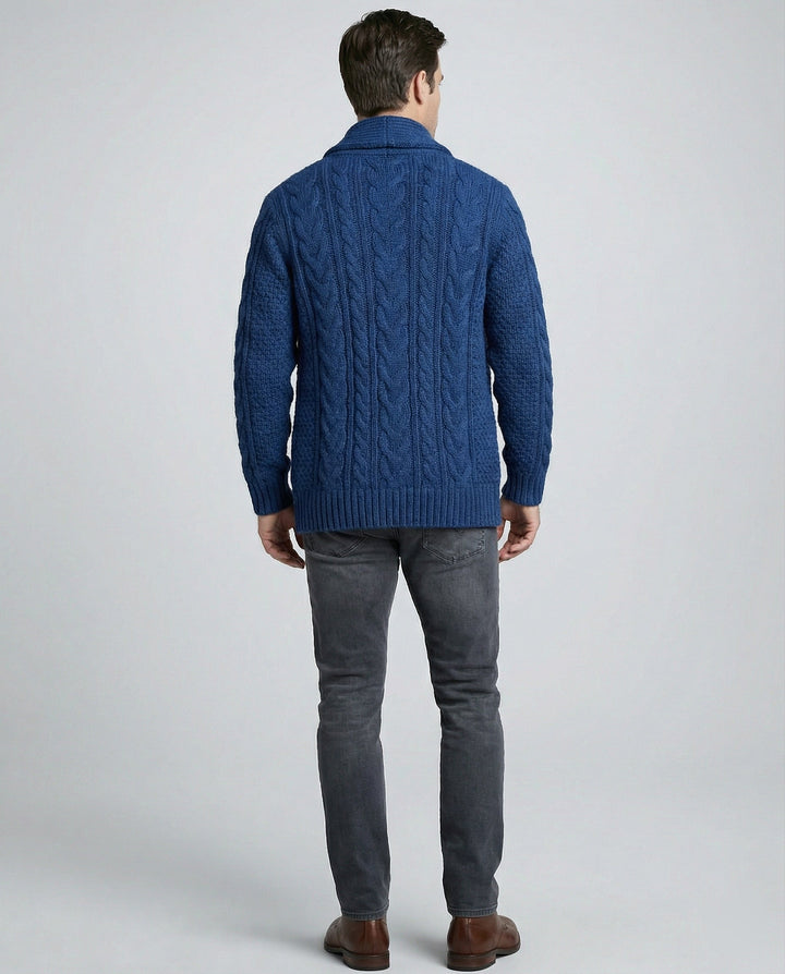 Veste en tricot à motif torsadé chaud