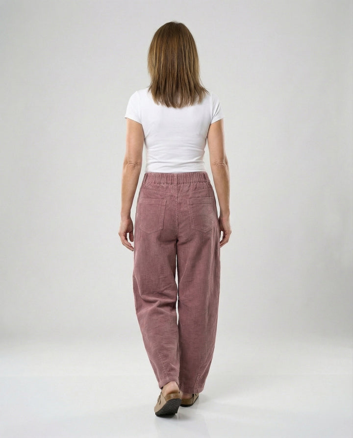 Pantalon en velours côtelé pour femmes Pantalon large Taille haute