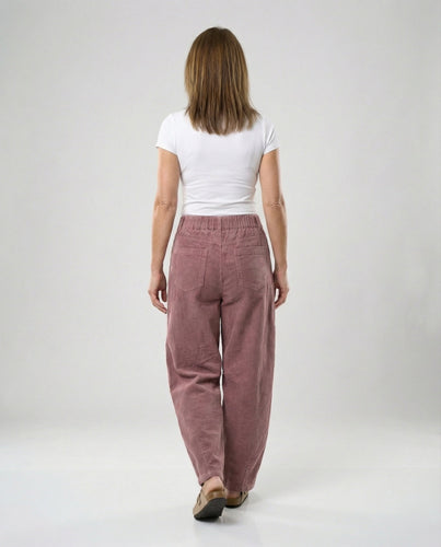 Pantalon en velours côtelé pour femmes Pantalon large Taille haute