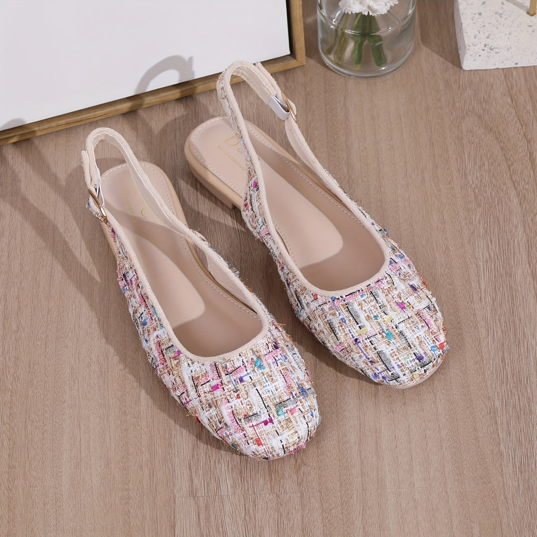 Levoire | Ballerines Moulées Avec Un Slingback Élégant Et Un Bout Carré Blanc