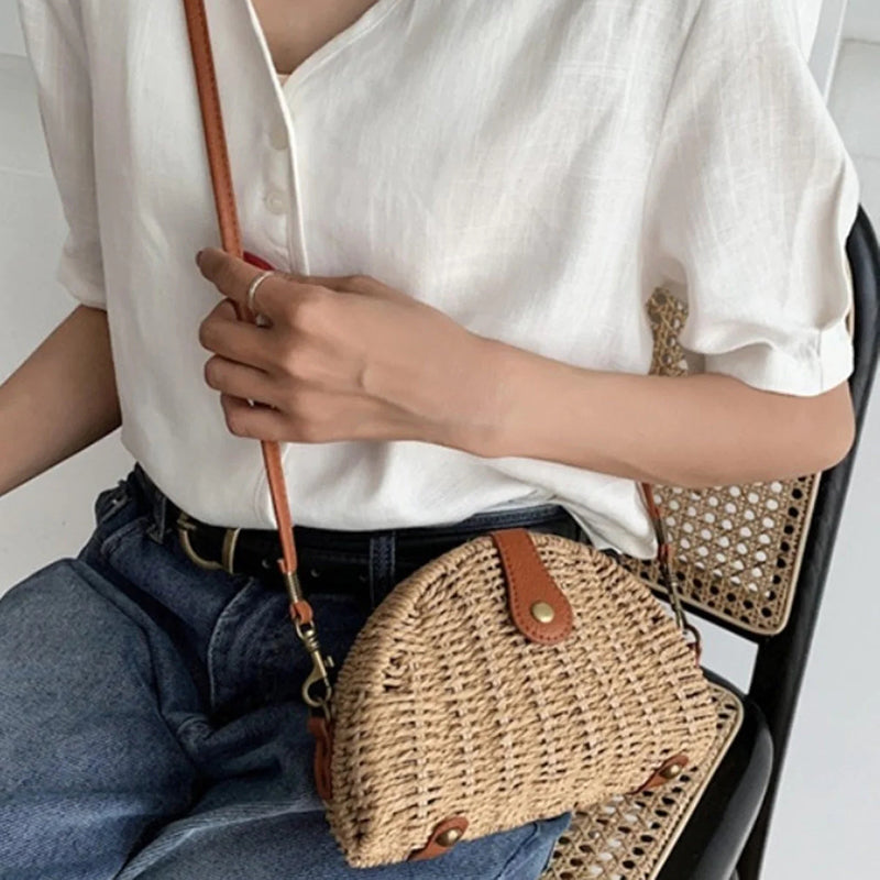 Levoire | Sac En Paille Demi-Ronde