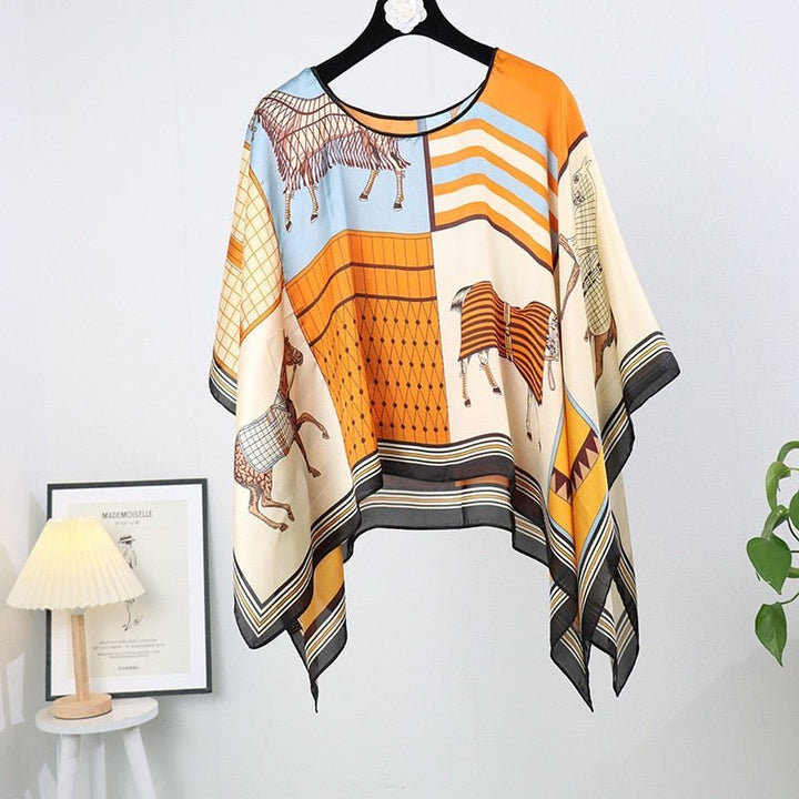 Levoire | Uv Kimono Bikini Couverture Orange Blanc Cheval