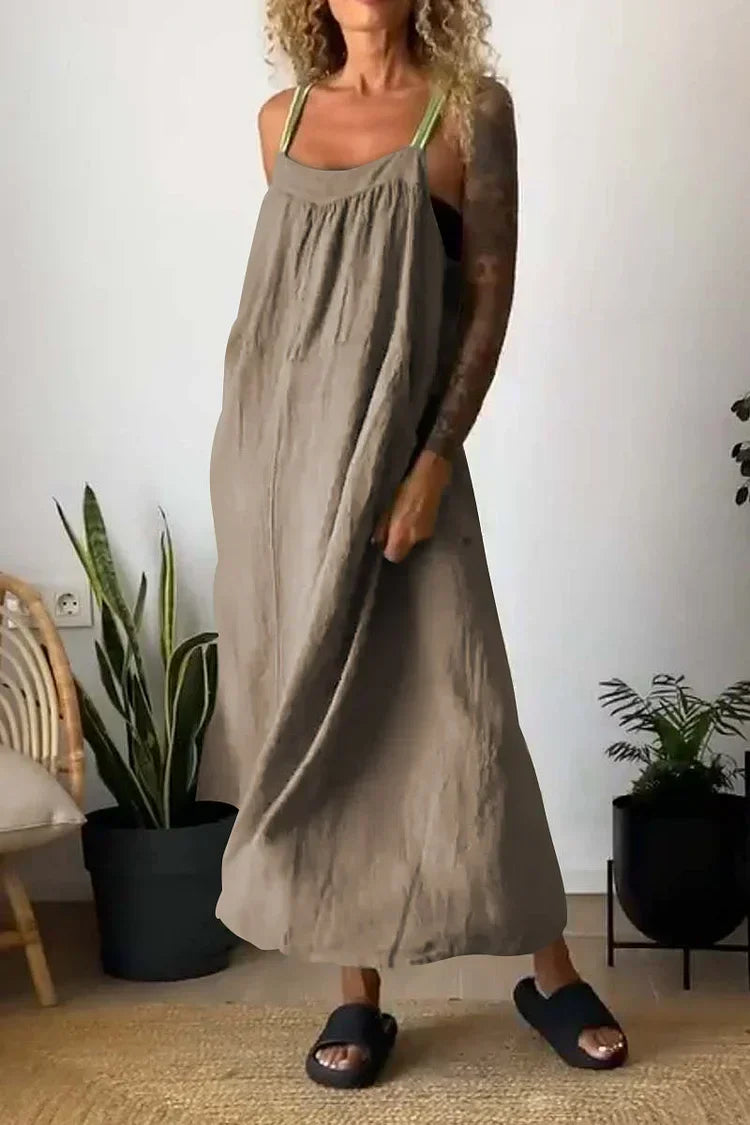 Levoire | Robe décontractée à bretelles Kaki