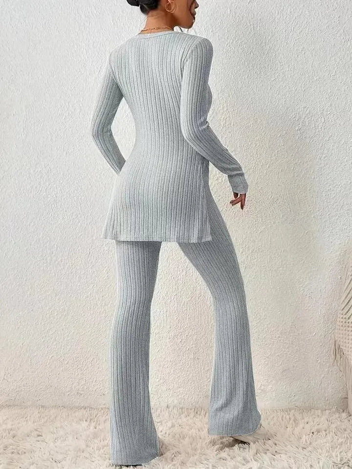 Levoire | Élégant, décontracté Slim-Fit avec des manches à coudre Helle Gris