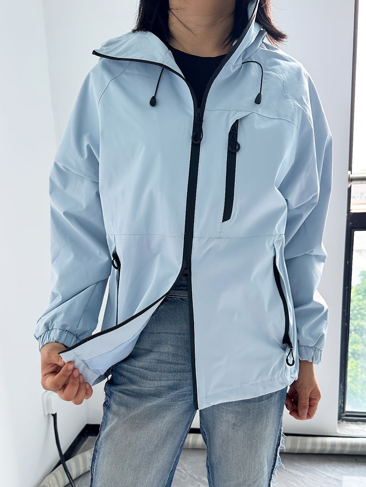 Levoire | Veste De Pluie Moderne Imperméable Et Coupe-Vent Pour Femmes Bleu acier clair