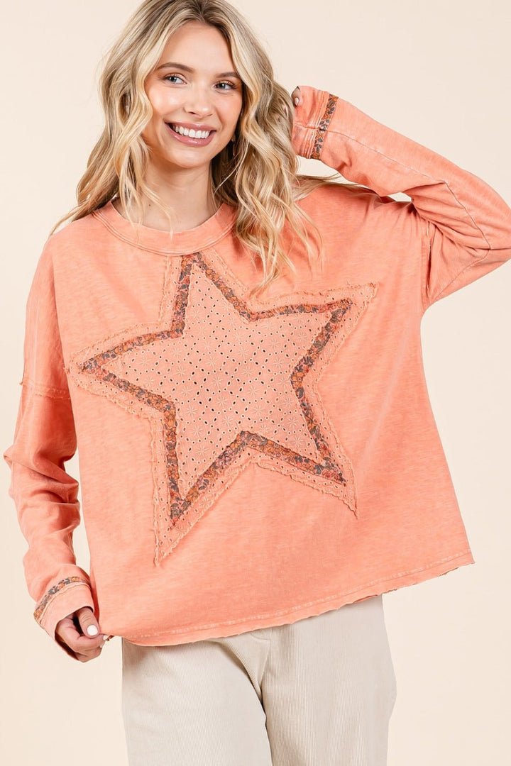 Levoire | Mittoshop Mineral Wash Stern Patch T-shirt à manches longues