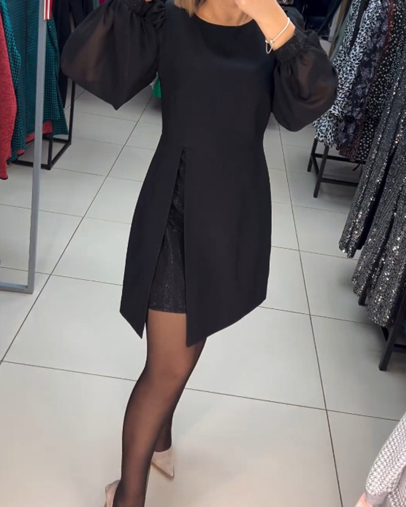 Levoire | Robe Mini Unis Confortable Noir