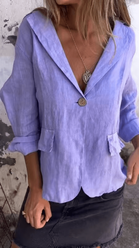 Levoire | Veste Décontractée À Revers À Un Bouton Lila