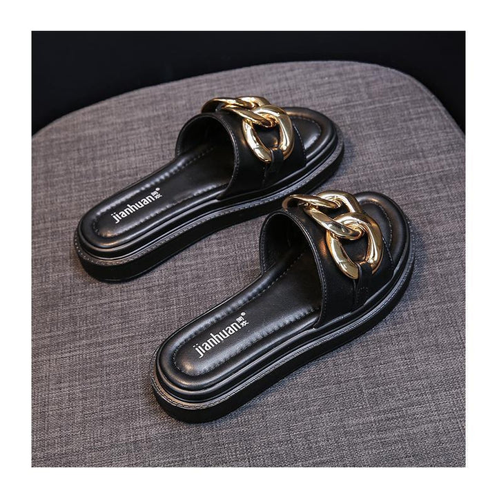 Levoire | Sandales pour femmes avec semelles et chaîne en or