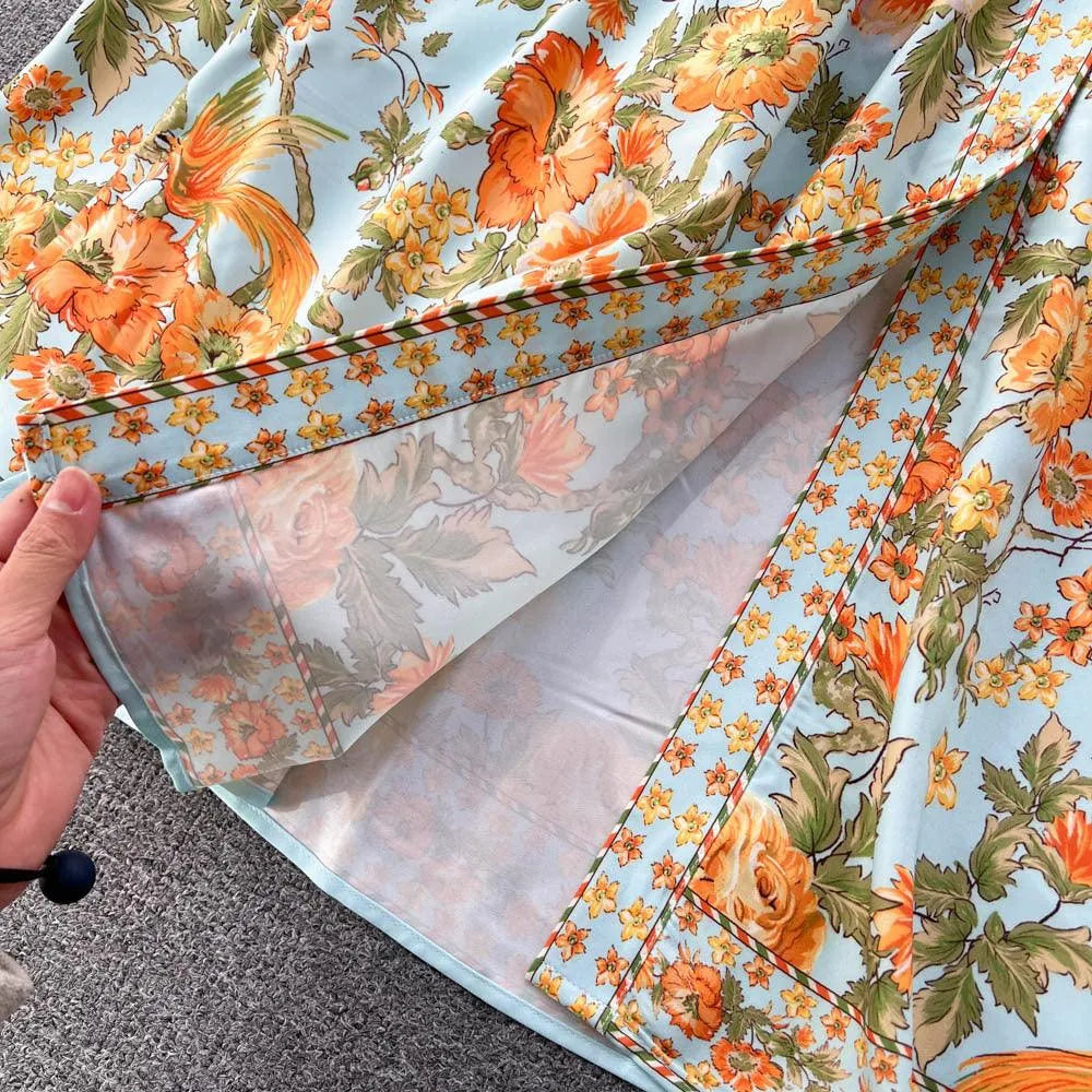 Levoire | Robe femme en ch chiffon imprimé à manches courtes