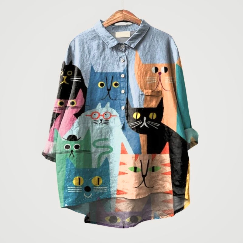 Levoire | Chemisier Pratique Au Style Frais Chat 1