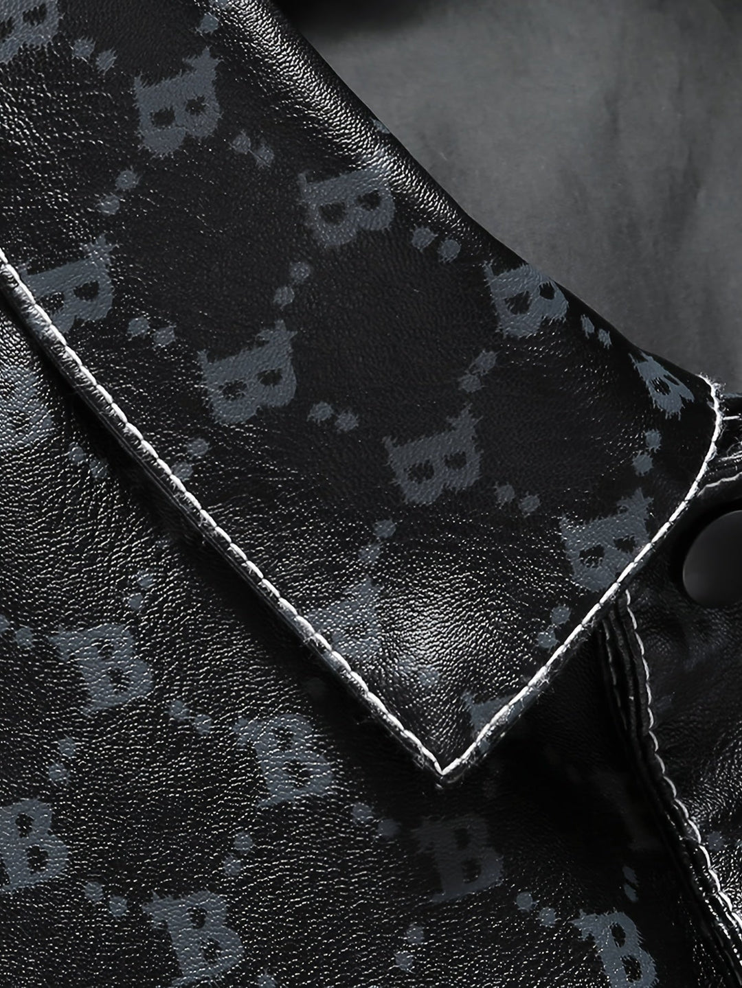 Levoire | Élégant Manteau En Cuir Pu Pour Hommes Avec Lettres