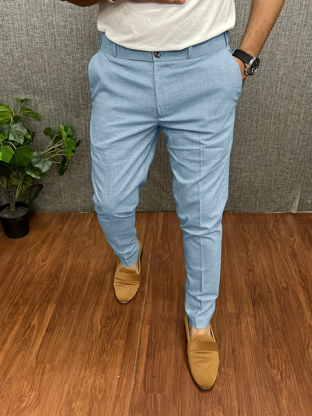 Levoire | Pantalons Élégants Pour Hommes Bleu ciel