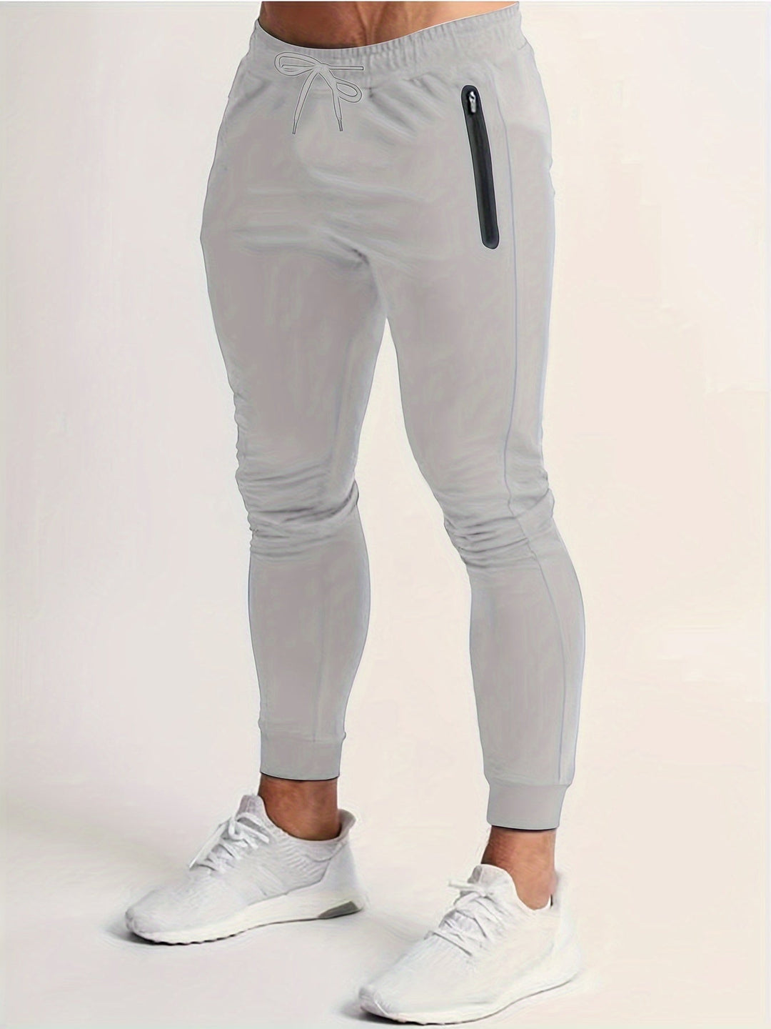 Levoire | Pantalons Sportifs Pour Hommes Avec Zip Et Cordon De Serrage Gris clair