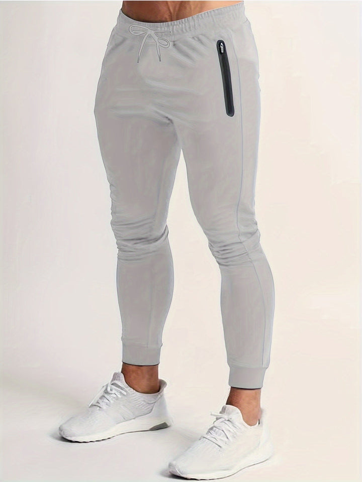 Levoire | Pantalons Sportifs Pour Hommes Avec Zip Et Cordon De Serrage Gris clair