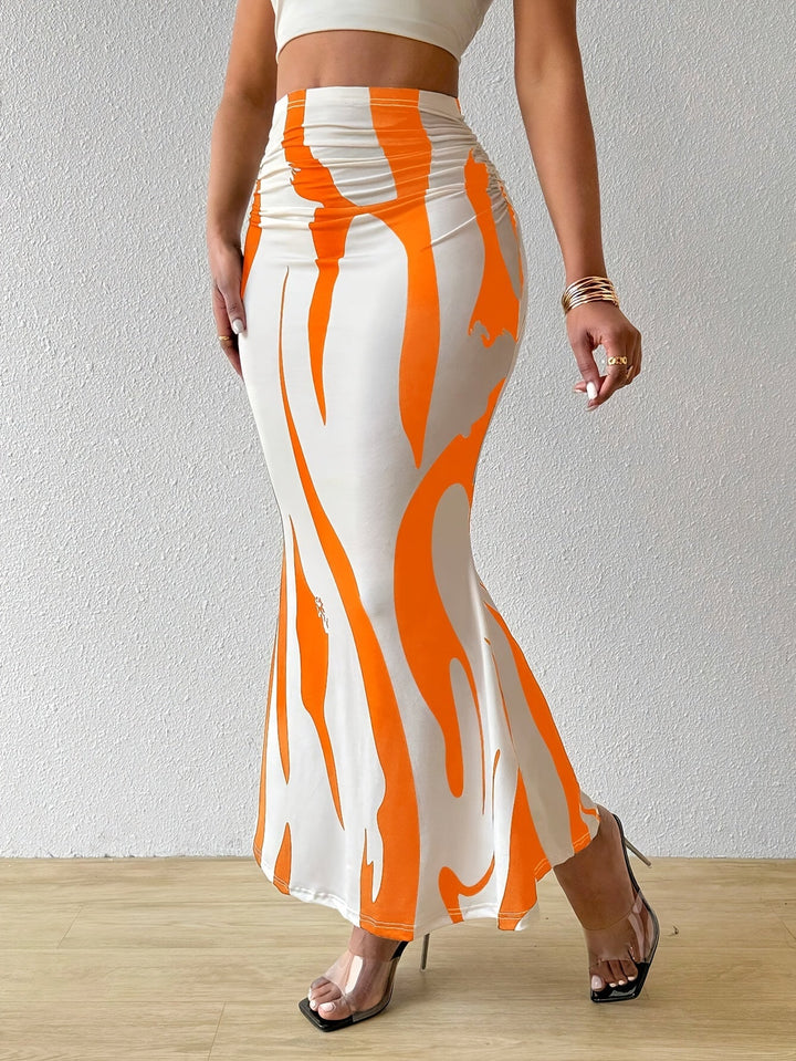 Levoire | Jupe Bodycon Taille Haute Élégante Avec Imprimé Aléatoire