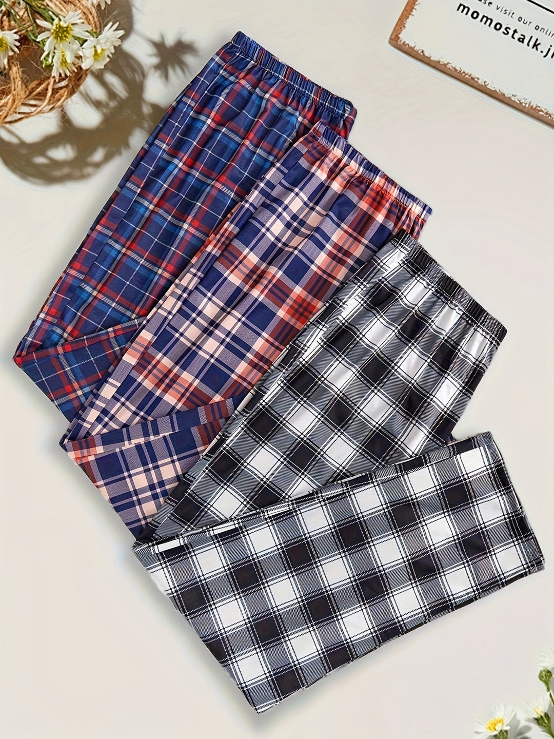 Levoire | 3 Pcs Pyjamas En Flanelle Pour Hommes En Mélange De Polyester Avec Élasthanne Couleur de mélange
